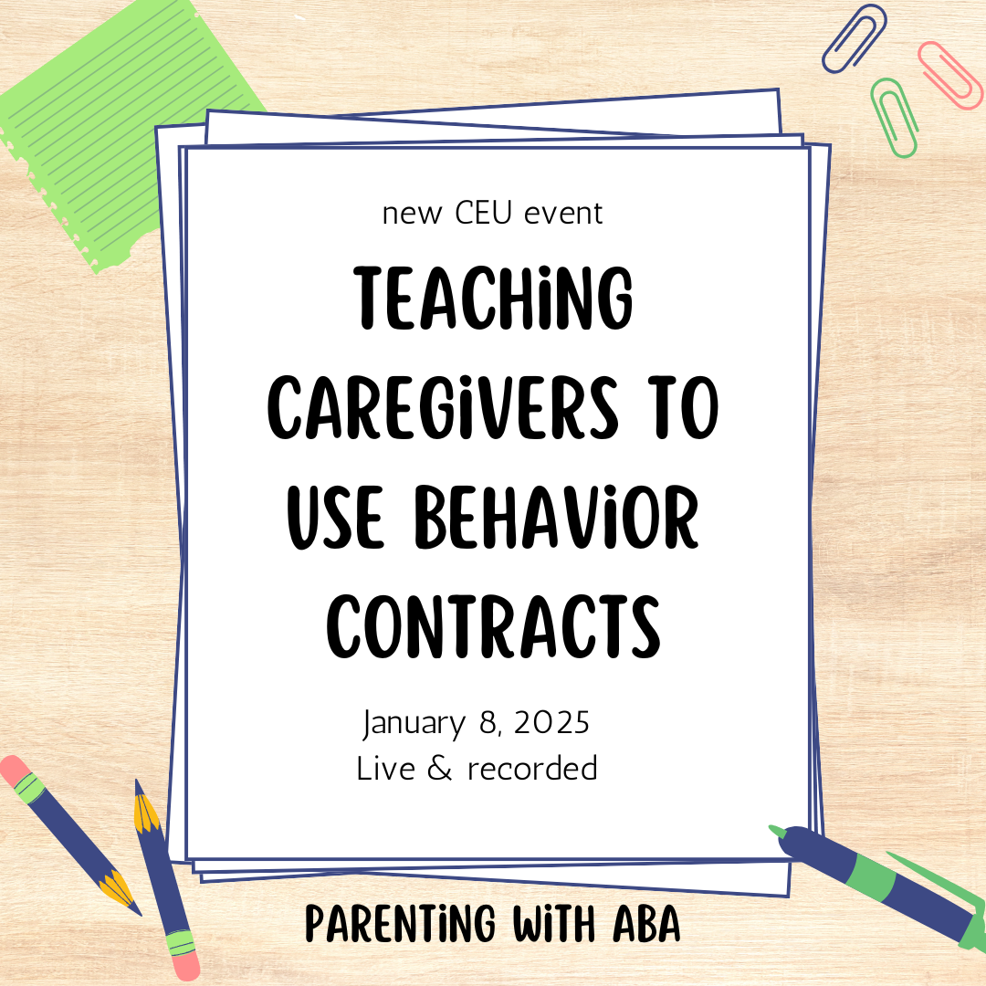 January 2025 CE Certificate - Teaching Caregivers to Use Behavior Contracts