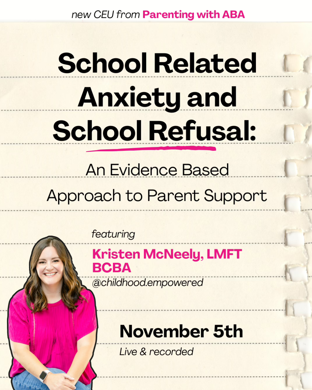 Nov 2025 CE Certificate - School Related Anxiety and School Refusal: An Evidence-Based Approach to Parent Support